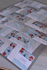 Detský textil - Patchwork deka pre bábätko, Líška a zajačik, 75x100cm - 15930485_