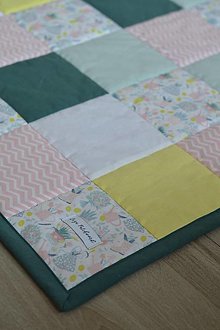 Detský textil - Patchwork hracia deka, Malá záhradníčka, 100x100cm - 15930528_