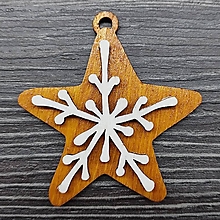 Dekorácie - Drevená vianočná ozdoba - perníček (Hviezda 2) - 15929599_