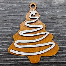 Dekorácie - Drevená vianočná ozdoba - perníček (Stromček) - 15929611_