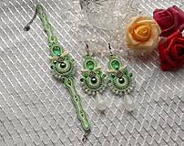 Sady šperkov - Sofia- zelený šujtášový set - 15930357_