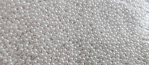 Korálky - Perličky 6 mm - Biele - 10 gramov (Biela) - 15931048_