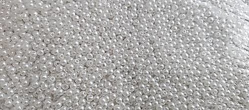 Korálky - Perličky 6 mm - Biele - 10 gramov (Biela) - 15931048_