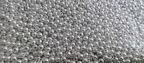 Korálky - Perličky 6 mm - Biele - 10 gramov (Strieborná) - 15931049_