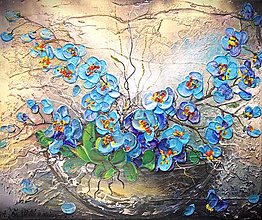 Obrazy - ,,Modrá orchidea,, 60x50 - 15931481_