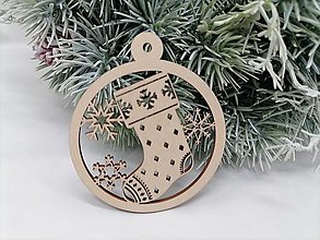Dekorácie - Vianočná guľa na stromček - ponožka - 15933184_