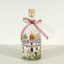 Nádoby - Maľovaná fľaša s príbehom - Zámok Skalička - 15933012_