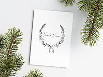 Papiernictvo - Vianočná pohľadnica Vianočný veniec - Veselé Vianoce - 15932224_