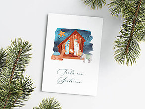 Papiernictvo - Vianočná pohľadnica - Ježiško v Betleheme - 15931853_