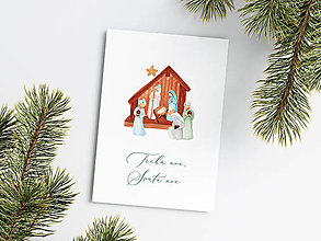 Papiernictvo - Vianočná pohľadnica - Betlehem a Traja králi - 15931860_