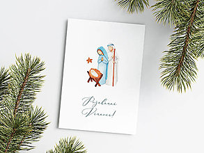 Papiernictvo - Vianočná pohľadnica - Betlehem a Ježiško - 15931864_