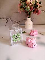 Sviečky - Personalizovaná sviečka prasiatko pre šťastie, darčeková krabička - 15932214_