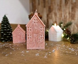 Sviečky - Vianočná sviečka domček (Väčší farba na želanie) - 15931357_