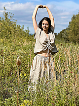 Šaty - Set Johana z nefarbeného ľanu- blúzka + sukňa v dĺžke na mieru - 15934246_
