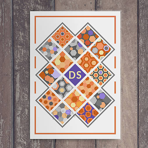 Hračky - Linajková podložka do zošita Šachovnica pestrá geometria (gentle) (plásty A5) - 15935988_