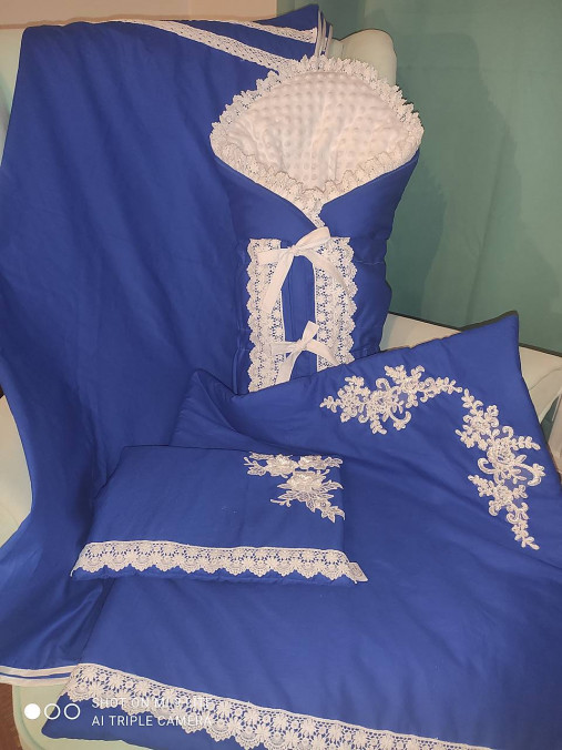 Detský textil - Modrá súpravka pre chlapčeka - 15937210_