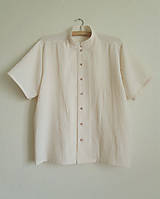 Pánske oblečenie - Mušelínová pánska košeľa s krátkym rukávom - 15937489_