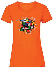 Topy, tričká, tielka - Rubikova kocka dámske (M - Oranžová) - 15938542_