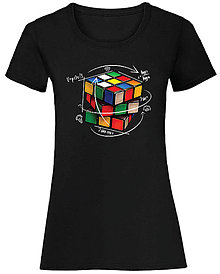 Topy, tričká, tielka - Rubikova kocka dámske (M - Čierna) - 15938583_
