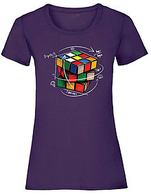 Topy, tričká, tielka - Rubikova kocka dámske (S - Fialová) - 15938587_