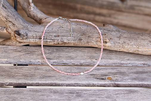 Náhrdelník choker ružový opál