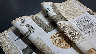 Úžitkový textil - Obrus ,vintage,mandaly" s čipkou - 15942599_
