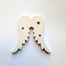 Polotovary - Drevené anjelské krídla-1ks (4x4cm-biela) - 15942643_