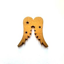 Polotovary - Drevené anjelské krídla-1ks (3x3cm-zlatá) - 15942645_