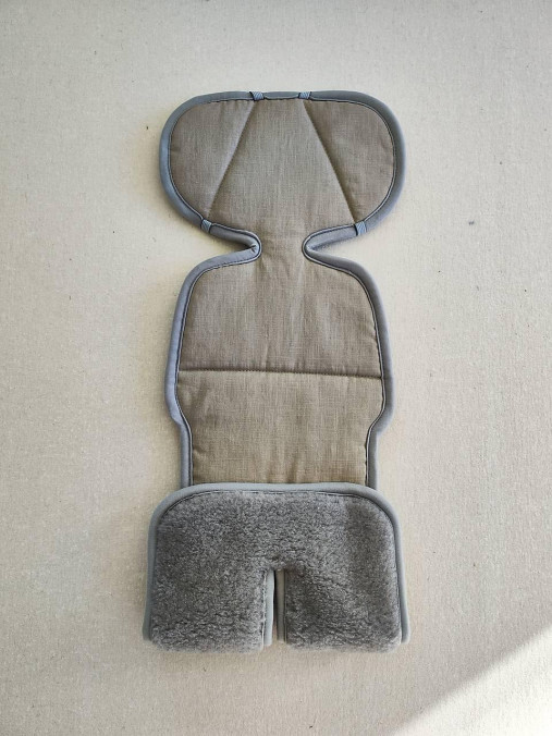 Detský textil - VLNIENKA Vložka do autosedačky Besafe Stretch B 100% Merino Top Super wash Grey 100% ľan Beige  - 15941168_