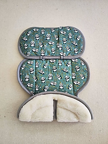 Detský textil - VLNIENKA podložka zmenšovacia pre novorodenca  Cybex Aton 5 100% Merino proti poteniu Panda Mint Green 1 - 15941124_
