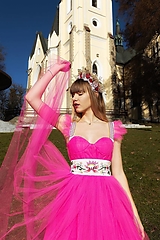Šaty - ružové tylové šaty Liptovská deva - 15939529_
