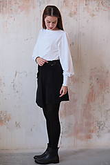 Sukne - Zavinovacia menčestrová sukňa čierna Corin - 15941531_
