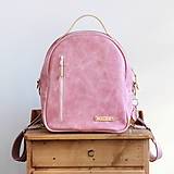 Batohy - Kožený batoh *Pink* - 15939099_