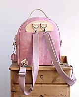 Batohy - Kožený batoh *Pink* - 15939101_