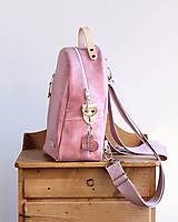 Batohy - Kožený batoh *Pink* - 15939102_