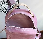 Batohy - Kožený batoh *Pink* - 15939105_