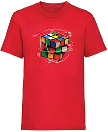 Detské oblečenie - Rubikova kocka detské (7-8 rokov - Červená) - 15941955_