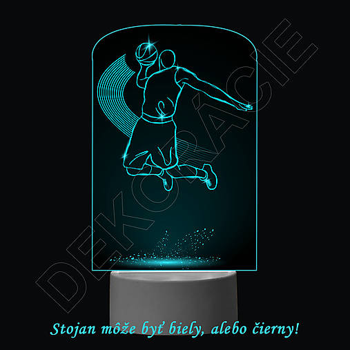 Svietidlá - 3D dotyková lampa s diaľkovým ovládaním - BASKETBAL 3 - 15941285_
