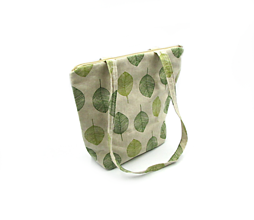 Kabelky - Látková kabelka, taška na plece Zelené listy - 15941672_