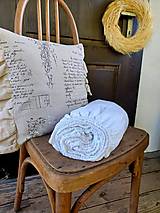 Úžitkový textil - Biela, ľanová plachta s gumičkou - 15941017_