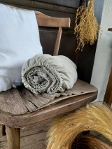 Úžitkový textil - Natur, ľanová plachta s gumičkou - 15941087_