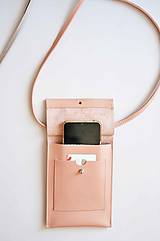 Kabelky - Kožená mini kabelka na mobil Ivy (staroružová) - 15943909_