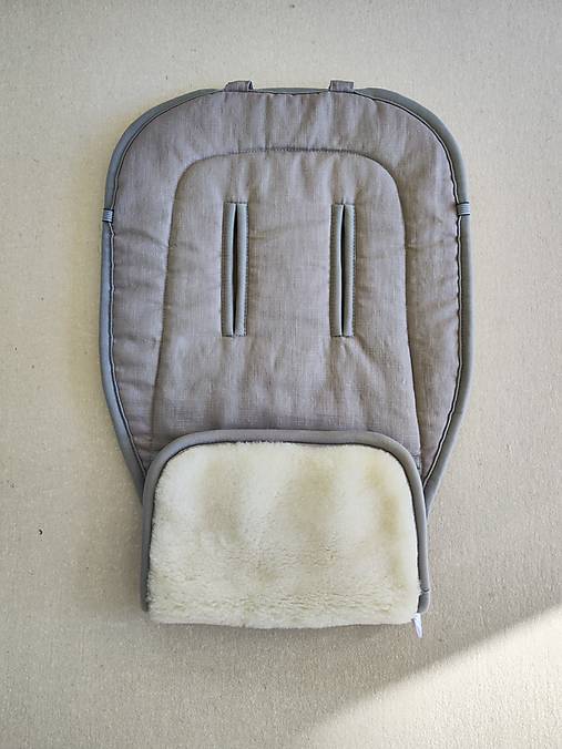 Detský textil - VLNIENKA podložka do kočíka INGLESINA APTICA XT 100% Merino top super wash Natural 100% lan GREY - 15944168_