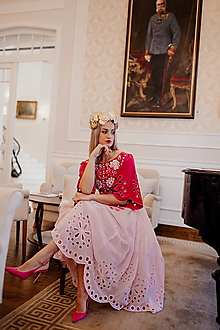 Šaty - ružové vyšívané šaty Tekov - 15942990_