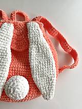 Batohy - Detský hačkovany plyšový batôžtek kralik králiček - 15943699_
