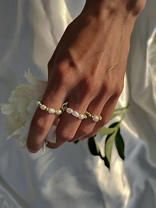 Prstene - ARIELA GOLD (UNI) prsteň s riečnou perlou - 15943108_
