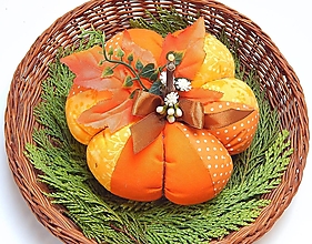 Dekorácie - Jesenná tekvička - pomarančová - 15943366_