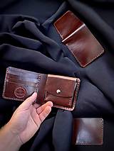 Peňaženky - No.010 Slim kožená peňaženka na hotovosť, karty a mince - 15942878_