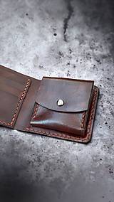 Peňaženky - No.010 Slim kožená peňaženka na hotovosť, karty a mince - 15942879_