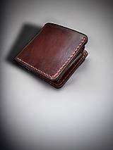 Peňaženky - No.010 Slim kožená peňaženka na hotovosť, karty a mince - 15942880_